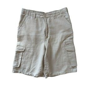 Bugle Boy Men's 33 Light Khaki Textured Long Fit Shorts cargo